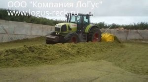 Заготовка сенажа (силоса) с использованием разравнивателя RECK JUMBO II из Германии
