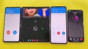 Sky Phone vs Viber Incoming Call Samsung Z Fold 5G vs IPhone X vs Galaxy A51 vs Z Flip 3