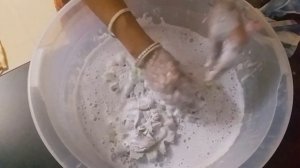 Asmr frozen sponges, cleaner, paste and sponge squeezing / sponge Rinsing