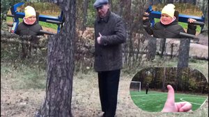 Ни кто кроме нас !  Лера с дедом Алексеем гуляют по лесопарку Волкуша.