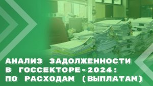 Анализ дебиторской и кредиторской задолженности по расходам (выплатам) в госсекторе