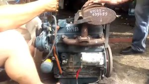 Запуск двигателя KUBOTA V1505