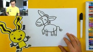 Как нарисовать ОСЛИКА рисуем и раскрашиваем с малышом