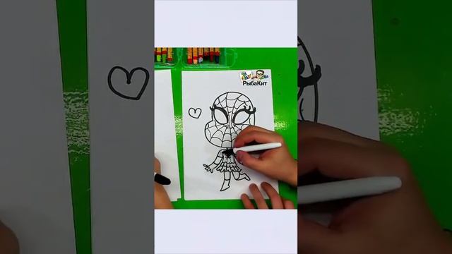 Как нарисовать Спайдермэн на рисуем простые рисунки #простыерисунки #рыбакит