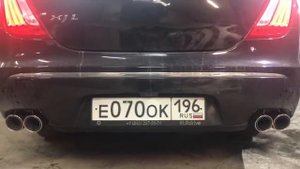 jaguar xj x351 без резонаторов, два H-pipe, глушители Fujitsubo, холодный запуск