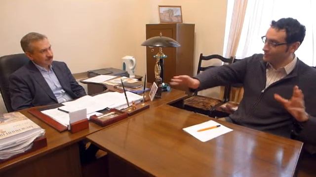 Встреча проф. С. И. Посохова и доц. А. Н. Дмитриева