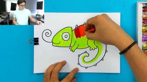 Рисуем ХАМЕЛЕОНА в книжке РыбаКит - уроки рисования