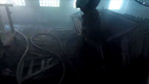 Пожар. Горит пилорама.