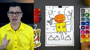 ПУГАЛО рисуем ТЫКВУ на Хэллоуин красками