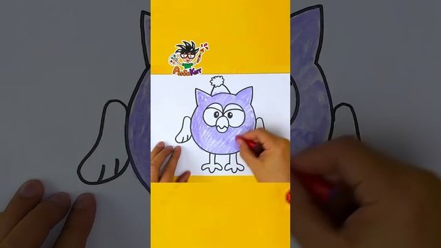 Как нарисовать сову Юсова из рисую мультик смешарики ￼