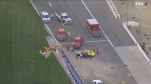 Брэндон Джонс врезался в бочки с песком в Фонтане | ОСНОВНЫЕ МОМЕНТЫ NASCAR ON FOX