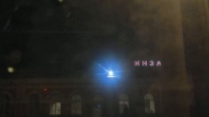 Станция Инза ночью из окна поезда