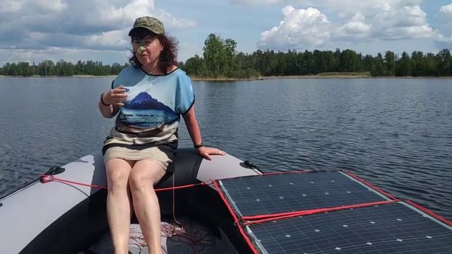Солнечная панель, электромотор и аккумулятор Lifepo4 на 100 А_ч творят чудеса на лодке ПВХ НДНД