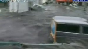 Цунами в Японии. Первая волна на улицах