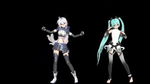 GLIDE Hologram Ready DT Cyber Haku Yowane & PDA Hatsune Miku Append Solid V3 [MMD X Vocaloid 3]