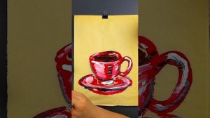 Рисуем ЧАШКУ кофе или чай / Краски гуашь 8+