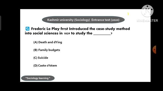 Kashmir University Sociology Entrance Test (2022 _ 2023 ) Solved Pervious year Papers #cuetpg2023