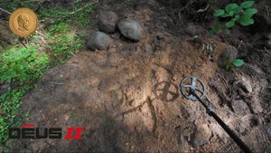 Катушка 9 дюймов (22см) для металлоискателя XP DEUS 2 - поведение на замусоренном железом месте
