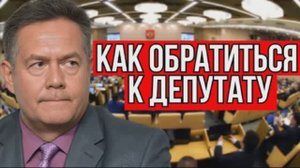 КАК ОБРАТИТЬСЯ К ЛЮБОМУ ДЕПУТАТУ | НИКОЛАЙ ПЛАТОШКИН