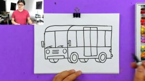 Как нарисовать АВТОБУС - уроки рисования от РыбаКит