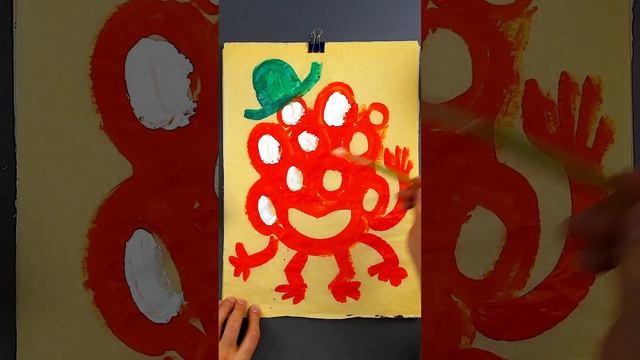Монстрик из гуаши рисуем красками с РыбаКит