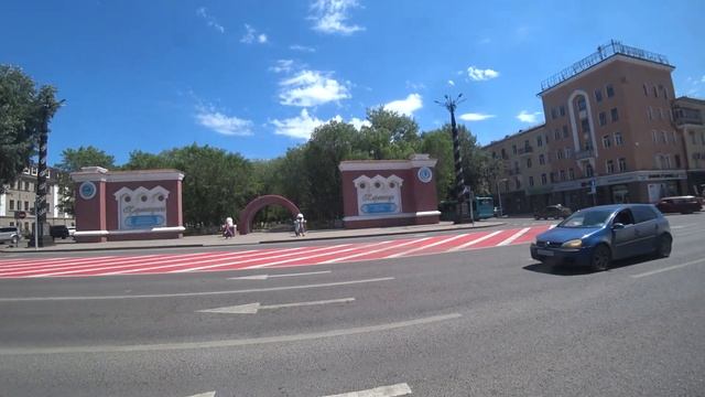 Караганда | с Бухар-Жырау на Бульвар Мира до ост. Диетстоловая на автобусе № 28 маршр. летом 2021 г