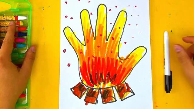 Рисуем РУЧКАМИ простые рисунки  РыбаКит папа рисует