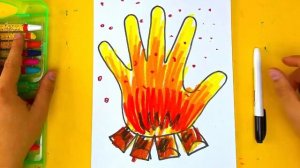 Рисуем РУЧКАМИ простые рисунки  РыбаКит папа рисует