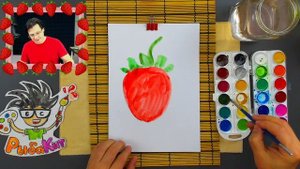 Рисуем с малышом КЛУБНИЧКА - простые рисунки красками