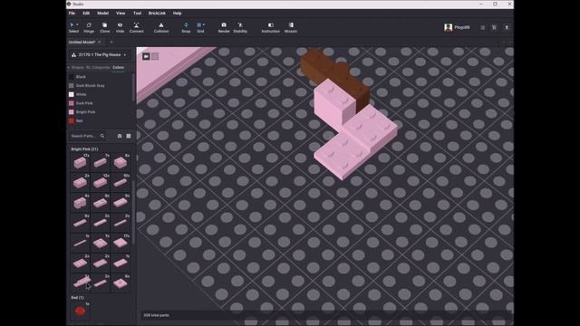 Lego 21170 The Pig House Speed Build Studio Bricklink LDD by PLegoBB смотреть онлайн