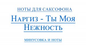 Ты моя нежность Наргиз Видеоминус для саксофона альт