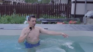 Обзор бассейна из полипропилена в сером цвете.