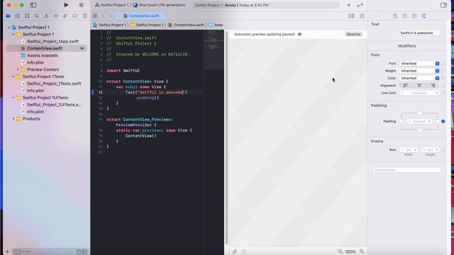 Project - 1 First SwiftUI App