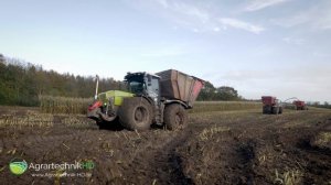 CLAAS Xerion Motorsound | CLAAS Jaguar 960 TT häckselt Mais | Lohnunternehmen Bahnsen Reh