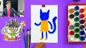 Рисуем РУЧКАМИ  РыбаКит папа рисует