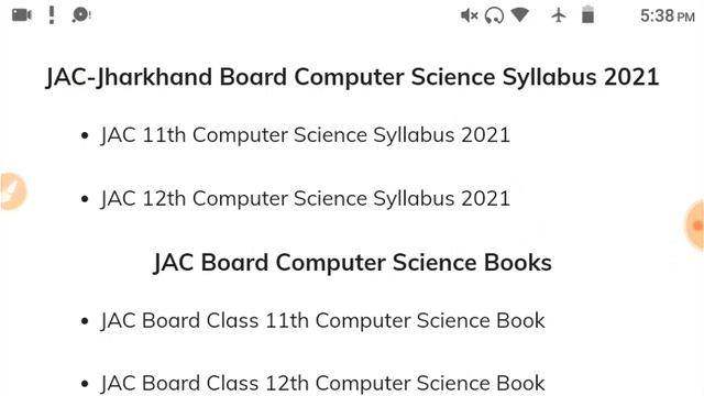 JAC Board Computer Science Syllabus 2023 | Class 11-12 | Model Question Paper| Book| Jharkhand Boar