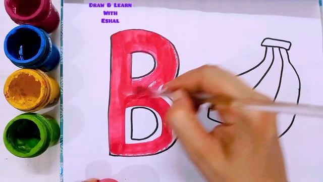 Abc Alphabets drawing and painting | Apple Banana 🍌 and cake 🎂 drawing #preschool #abcd #drawing ,
