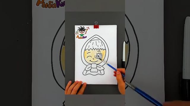 Простые рисунки рисуем Машу из мультика ￼
