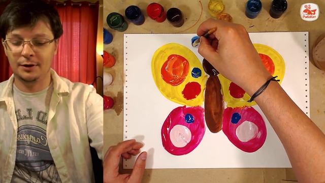 Как нарисовать БАБОЧКУ - рисуем КРАСКАМИ с РыбаКит смотреть онлайн