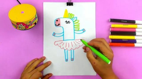 Простые рисунки ЕДИНОРОЖКИ - РыбаКит папа рисует