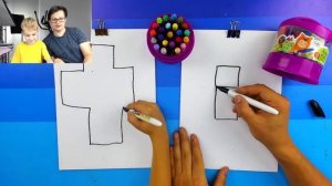 Рисуем МАЙНКРАФТ сами - РыбаКит папа рисует