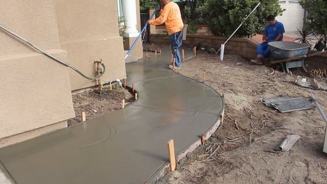 How To Pour A Concrete Walkway And Retaining Curb Wall Part 3