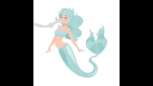 Hungry mermaid drinks “some” juice. (Belly expansion/stuffing)