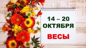 ♎ ВЕСЫ. 🏵 С 14 по 20 ОКТЯБРЯ 2024 г. 🌼 Таро-прогноз 💝