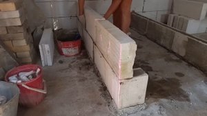 Перегородки из газобетона (туалет ,душ)