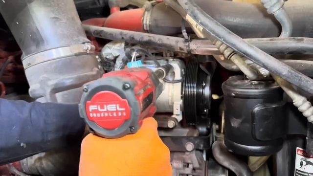 Replacing AC Compressor and AC Dryer on Freightliner Cascadia | Cummins ENGINE