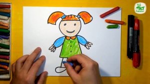 Как нарисовать ДЕВОЧКУ куклу - уроки рисования от РыбаКит