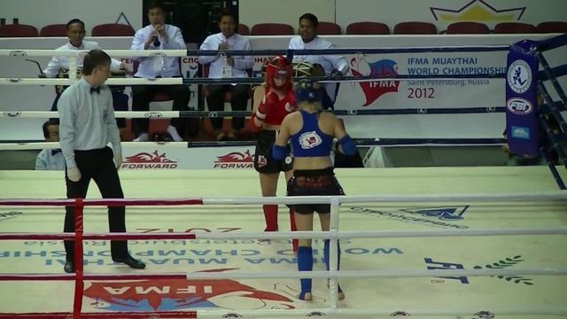Magda Rak vs Norum Anna Lie round 2 IFMA World Muay Thai Chamionships 2012 смотреть онлайн
