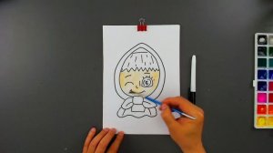 Как нарисовать Маша и Медведь - Портрет красками РыбаКит папа рисует
