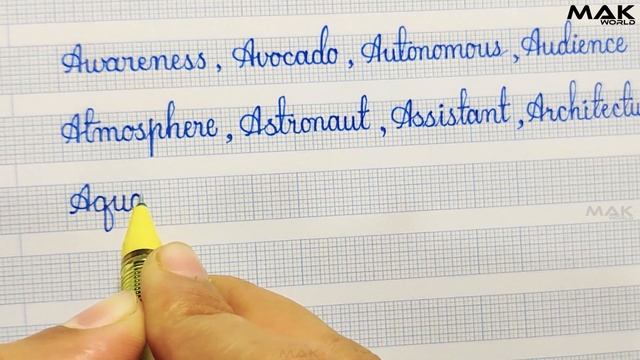 Words startings with A | Cursive handwriting practice for beginners | Learn to write in cursive смотреть онлайн